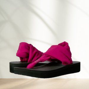 Pink Yoga Sling Wedge Flip Flops